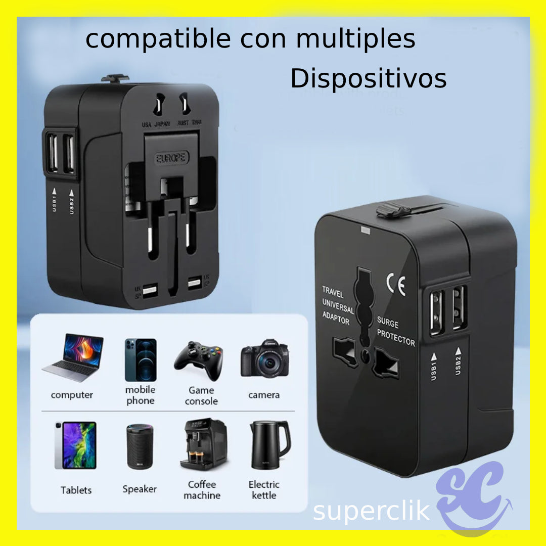 Toma de Corriente Universal con Puertos USB