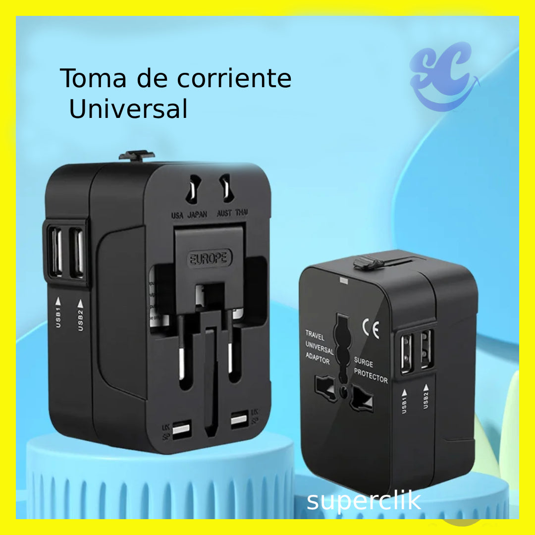 Toma de Corriente Universal con Puertos USB