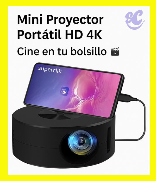 Mini Proyector Portátil HD SuperClik – cine en casa donde quieras
