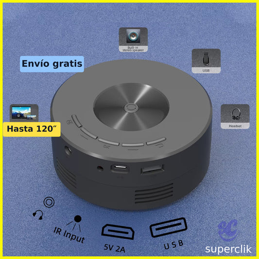 Mini Proyector Portátil HD SuperClik – cine en casa donde quieras