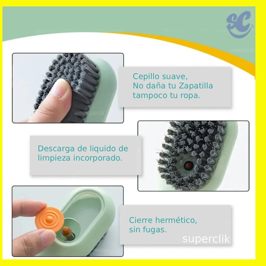 Cepillo dispensador de jabón para zapatillas y ropa