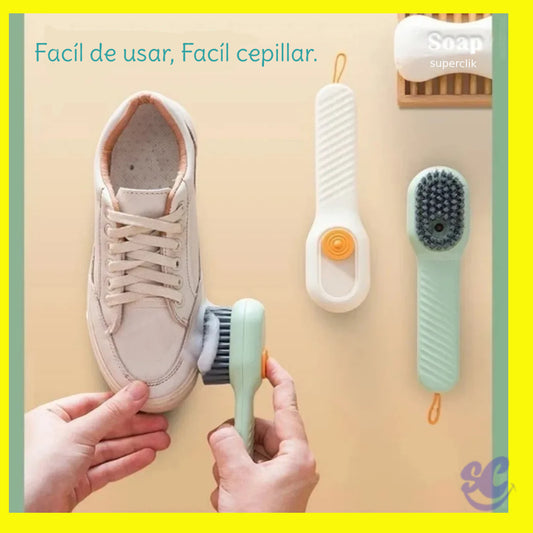 Cepillo dispensador de jabón para zapatillas y ropa