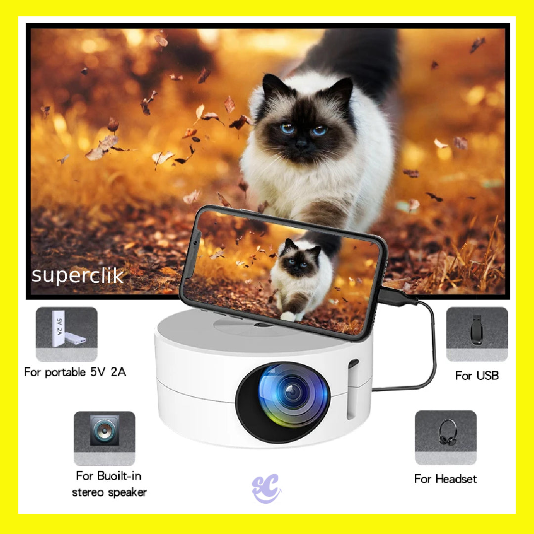 Mini Proyector Portátil HD SuperClik – cine en casa donde quieras