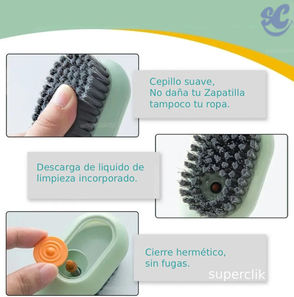 Cepillo dispensador de jabón para zapatillas y ropa