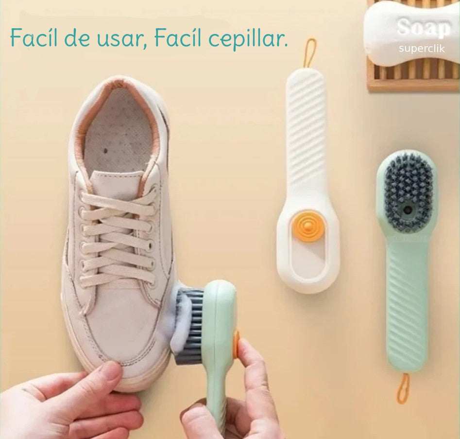 Cepillo dispensador de jabón para zapatillas y ropa