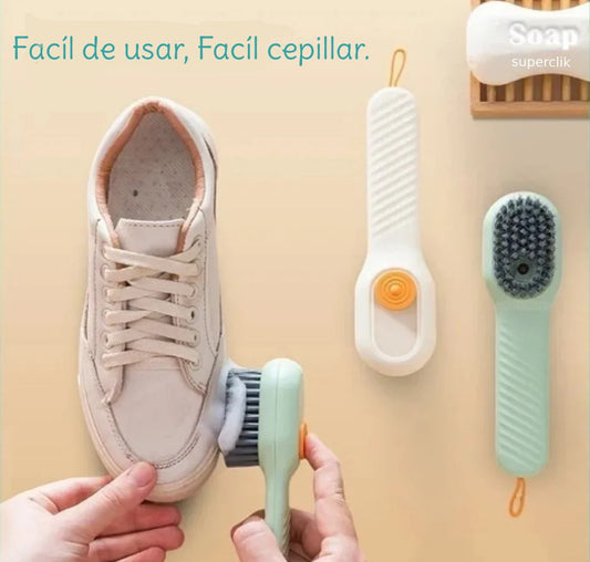 Cepillo dispensador de jabón para zapatillas y ropa